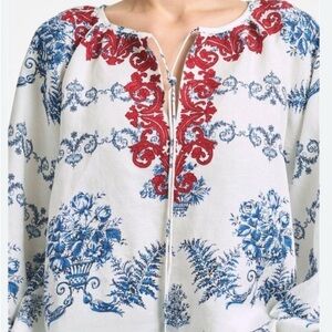 NWT SACHIN & BABI Celia Top Floral Peasant Blouse Red Embroidery
Boho Size Small